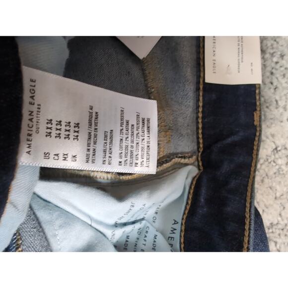 American Eagle Mens NE(X)T Level Flex Dark Indigo Jeans Size 34/34(531) - Picture 8 of 11